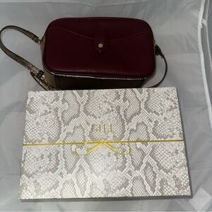 Vintage Gili Got It Love It Leather Cranberry Crossbody Purse Original Box